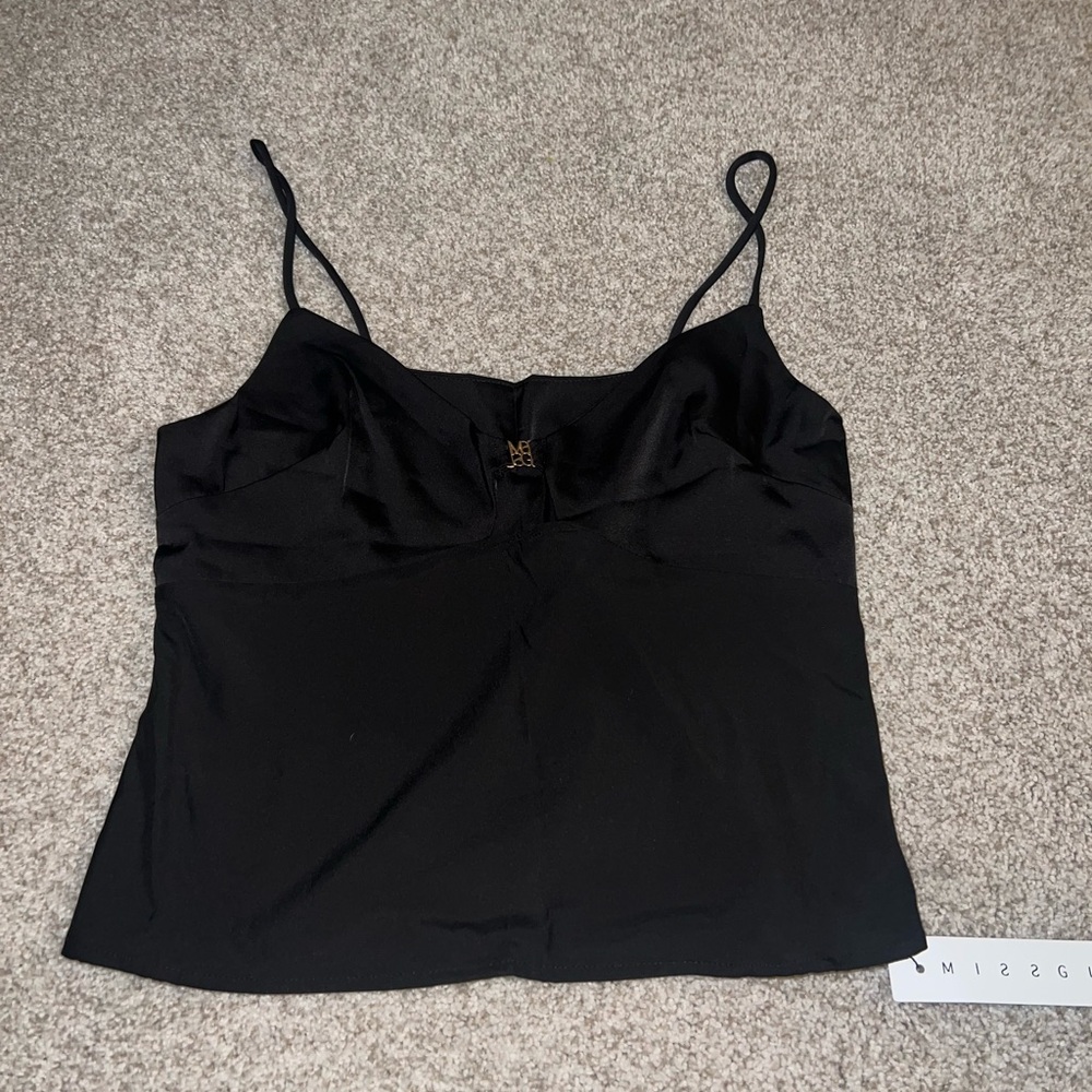 Missguided Black Fitted Crop Camisole